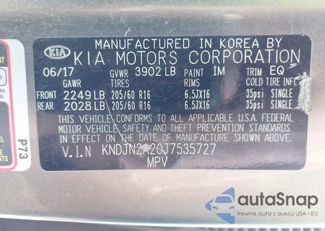 2018 Kia Soul из США, поврежденный, VIN KNDJN2A20J7535727